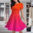 thumbnail image 1 of Redish Pink Gradient Women's Classic Swing Skater Dress Casual Work Party Cocktail Dresses, 1 of 6