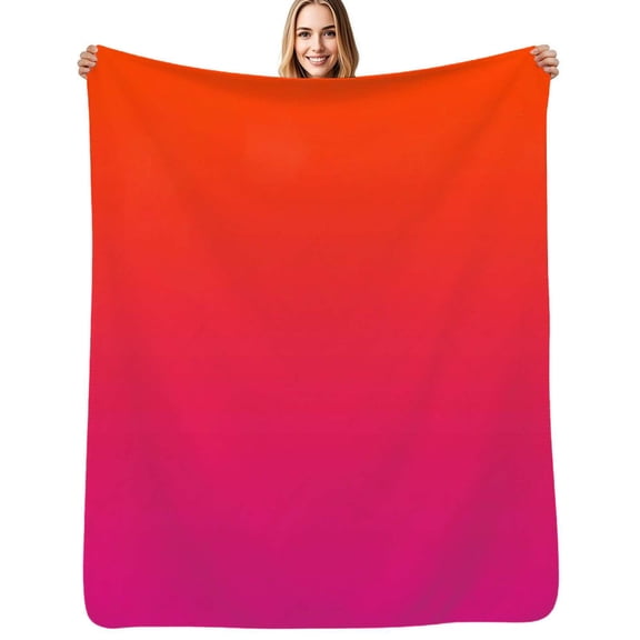 Redish pink gradient Flannel Blanket Warm Soft Bedding Throws Winter Camping Chair Sofa Bed