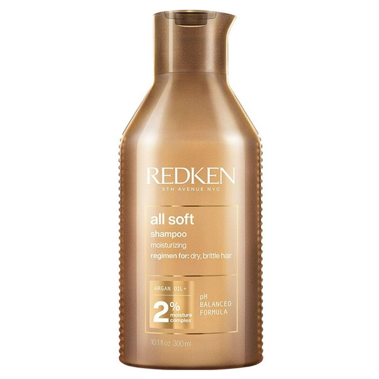 farmaceut Tilskyndelse Stå på ski Redken All Soft Shampoo Argan Oil+ 2% Moisture Complex for Dry Brittle Hair,  10.1 Ounce - Walmart.com