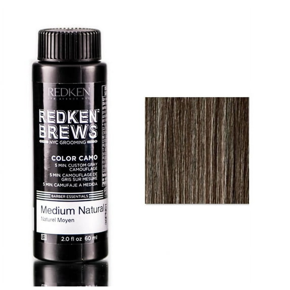 Redken Brews Color Camo- Medium Natural - Pack of 3 with Sleek Comb