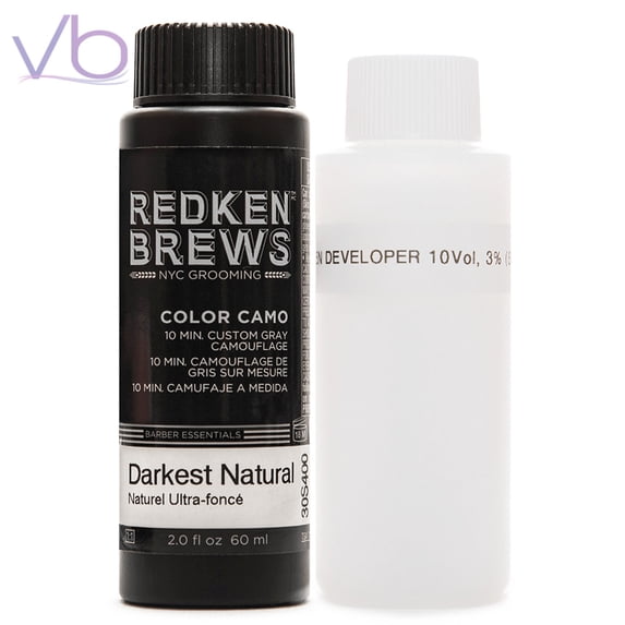 Redken Brews For Men 10 Minute Color Camo with Developer, Darkest Natural (60ml)