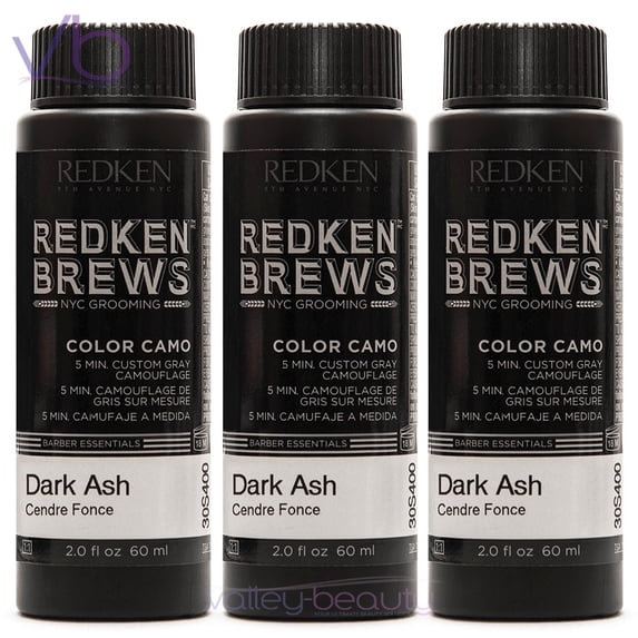 Redken Brews For Men 5 Minute Color Camo, Dark Ash (3x60ml)