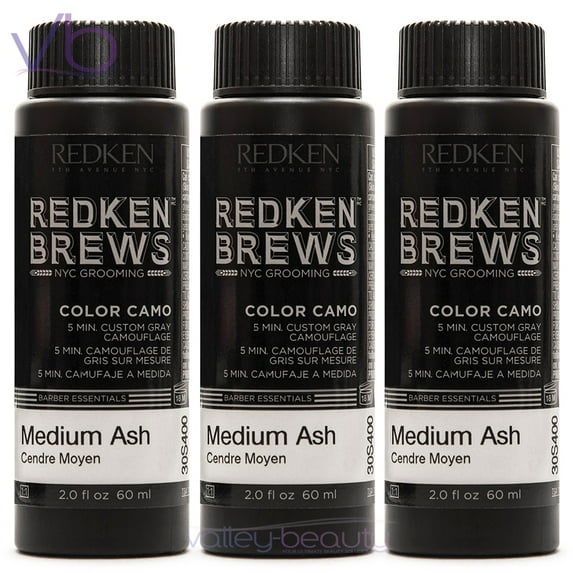 Redken Brews For Men 5 Minute Color Camo, Medium Ash (3x60ml)
