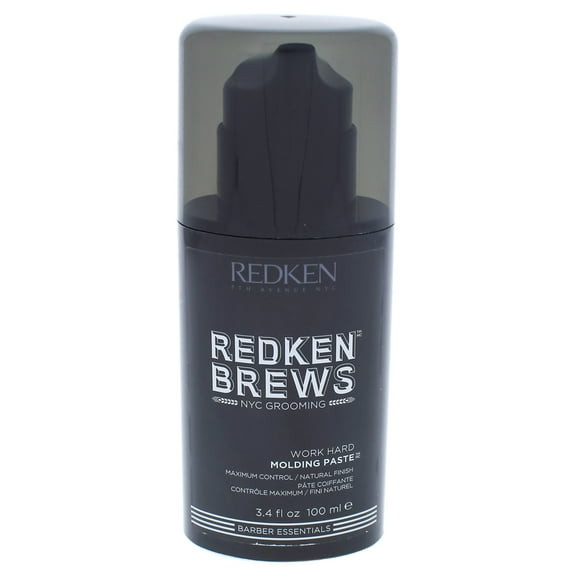 Redken Brews Work Hard Molding Hair Paste for Men, 3.4 Oz
