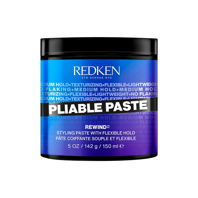 Redken Pliable Paste Flexible Hold Styling Paste | For All Hair Types | Adds Lightweight, Flexible Texture & Moisture | Medium Hold | 5 Oz