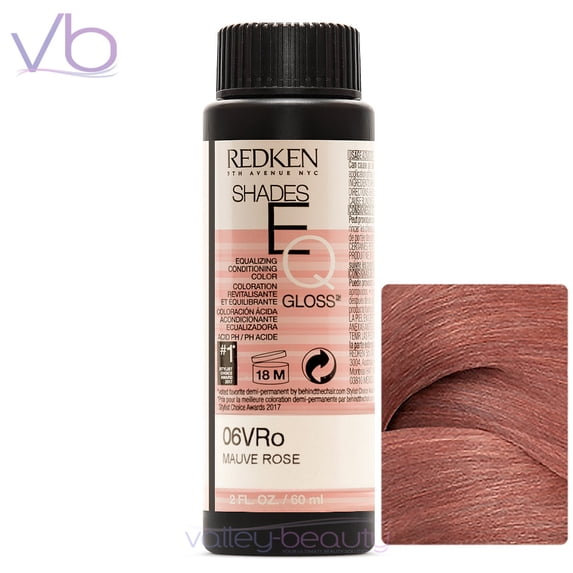Redken Shades EQ Demi-Permanent Equalizing Conditioning Color Gloss, Ammonia-Free (06VRo (6VRo) - Mauve Rose)
