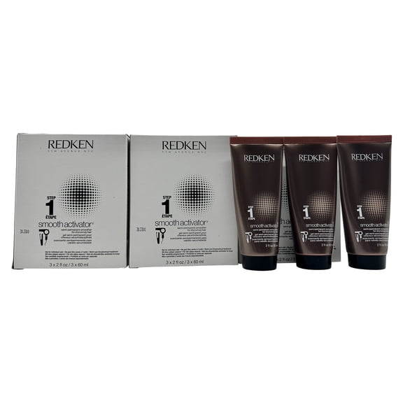 Redken Smooth Activator Step 1 Semi Permanent Smoother Dry & Unruly Hair 2 oz x 3 Box Set of 3 Boxes