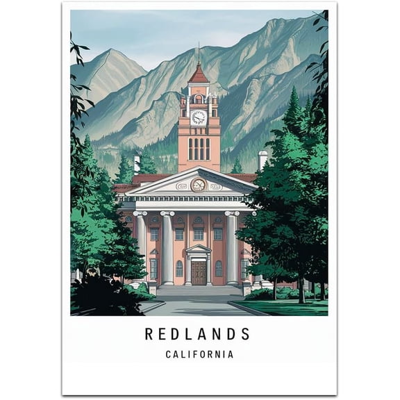 Redlands Map Retro Style Travel Canvas, Redlands Map Vintage Rustic Canvas Print, Home Office Wall Decoration, Redlands Map Country Canvas Canvas P1vxiS