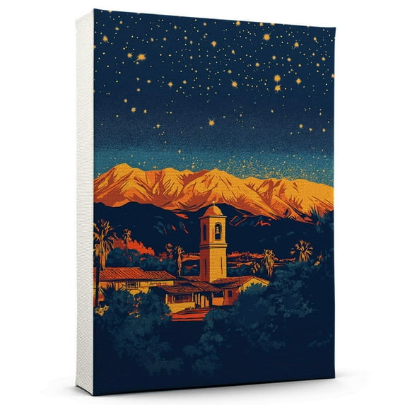 Redlands Travel Starry Night Canvas Print, California Canvas Wall art, Redlands Map Canvas, California Travel Art Picture Print -96AZ1141