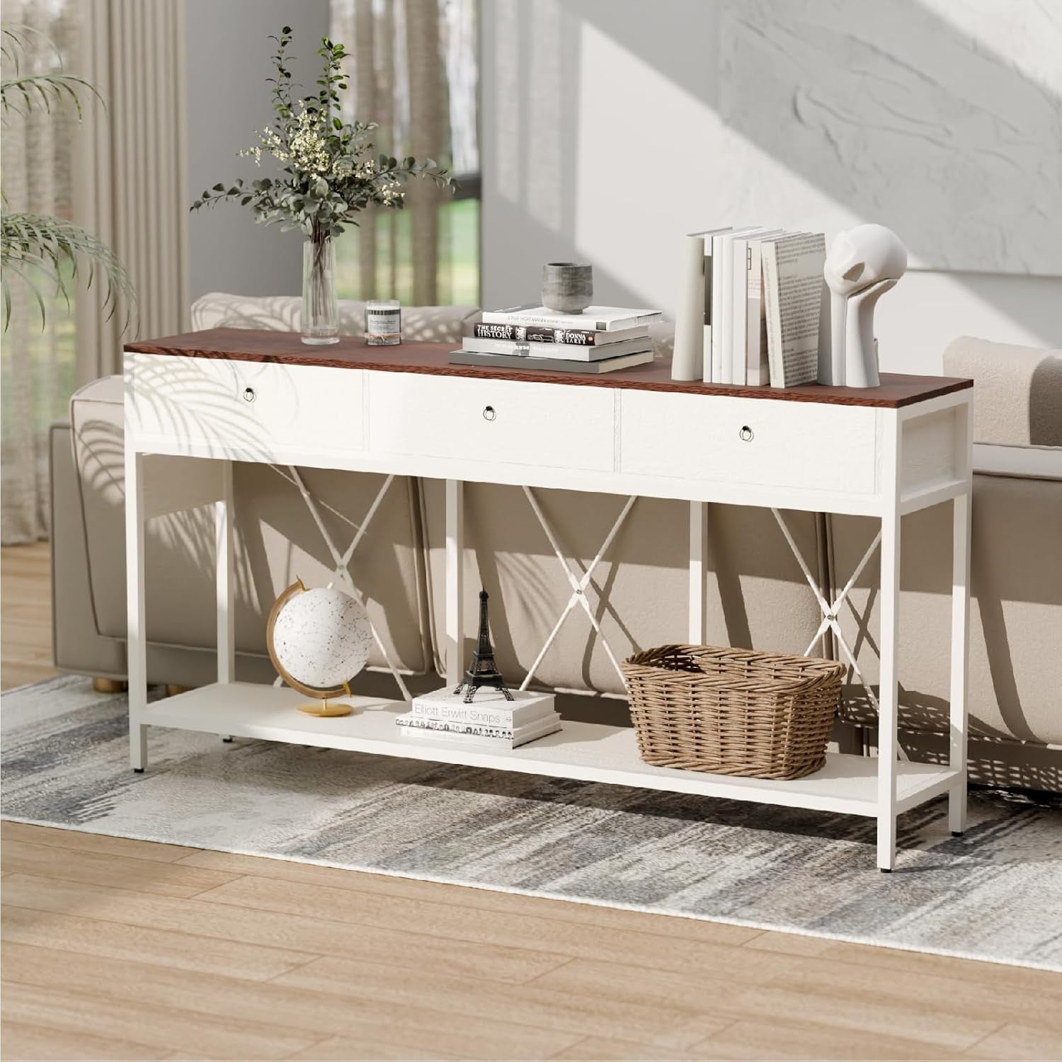 Redlife Hallway Table, Console Table with Storage, 67