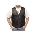 thumbnail image 1 of Redline Leather Men's Buffalo Milled Leather Motorcycle Vest, Black M-125 (XL), 1 of 2