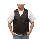 Redline Leather Mens Naked Leather Motorcycle Riding Vest M-2200SD-BROWN M
