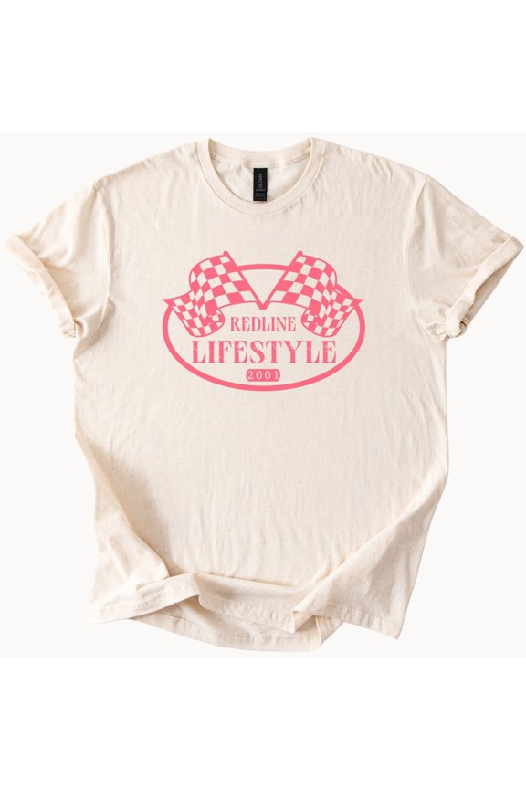 Redline Lifestyle Racing Checkered Flags Graphic T-Shirt