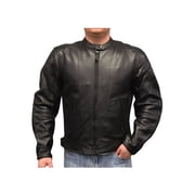 Redline Mens Cowhide Leather European Motorcycle Jacket w/ Armor M-250 M