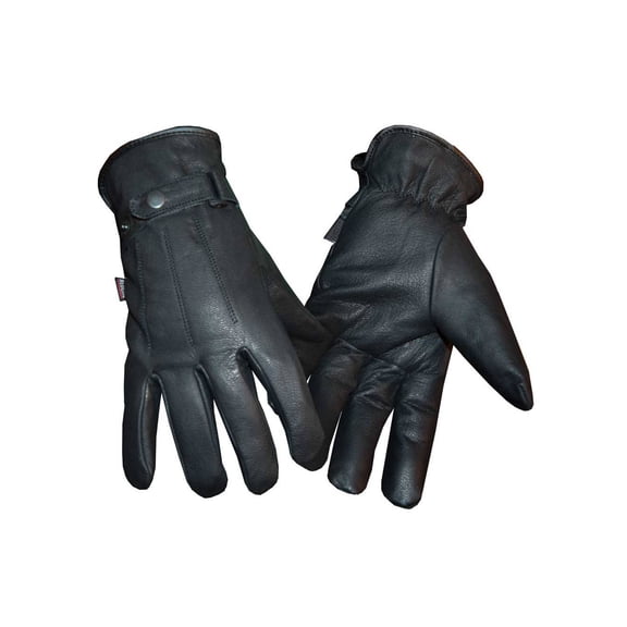 Redline Men's Fleece Gator Lining Full-Finger Leather Gloves, Black G-052GS (3XL)