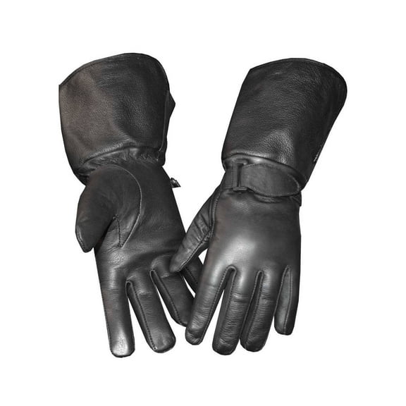 Redline Men's Gauntlet Fleece Gator Lining Leather Gloves, Black G-053GS (M)