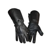 Redline Men's Gauntlet Style Soft Fleece Lining Leather Gloves, Black G-053 M