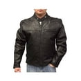 thumbnail image 1 of Redline Men's Lightweight Zip Out Liner Cowhide Leather Jacket, Black M-300 (S), 1 of 3