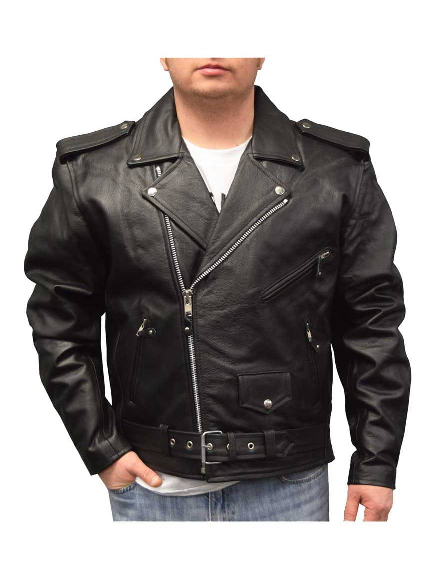 Redline Men's Mid-Weight Buffalo Lace Leather Motorcycle