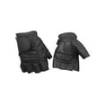 thumbnail image 1 of Redline Men's Perforated Fingerless Motorcycle Leather Gloves Black G-059PR (L), 1 of 1