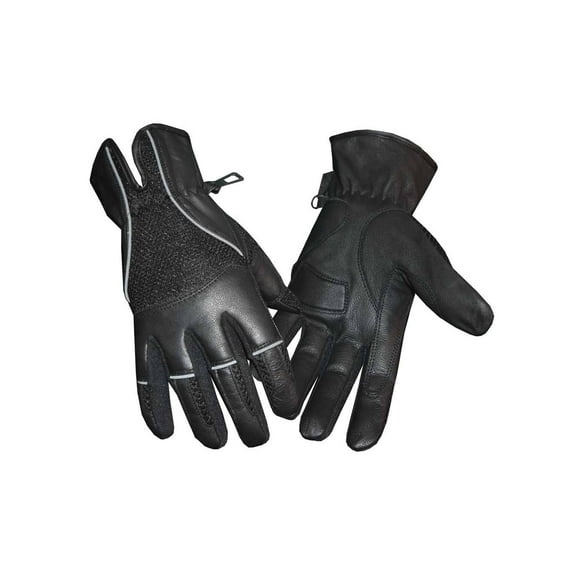 Redline Men's Vented Full-Finger Anti-Vibration Leather Gloves, Black G-047 (XS)