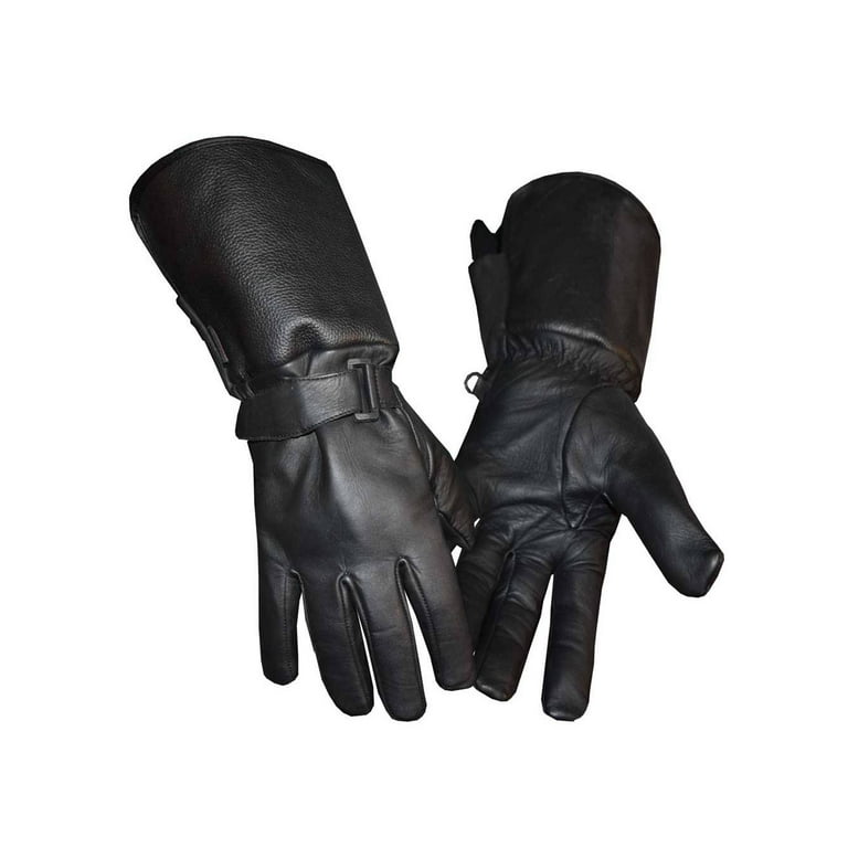 Redline Mens Gauntlet Style Soft Fleece Lining Leather Gloves