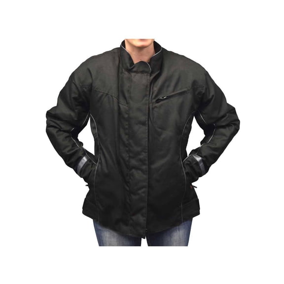 Redline Women's Body Armor Racing Nylon Jacket w/ Liner, Solid Black L-4014 (M)