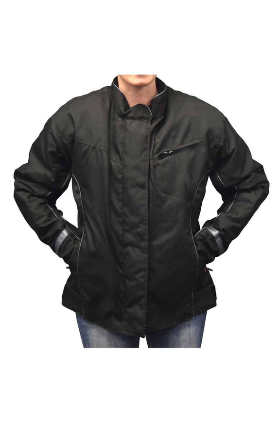 Redline Women's Body Armor Racing Nylon Jacket w/ Liner, Solid Black L-4014 (M)