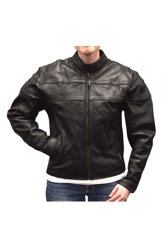 Redline Women's Mid-Weight Reflective Leather Motorcycle Jacket L-3200 (M)