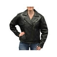 thumbnail image 1 of Redline Women's Naked Goat Skin Leather Motorcycle Jacket, Black L-HARLEY (3XL), 1 of 5