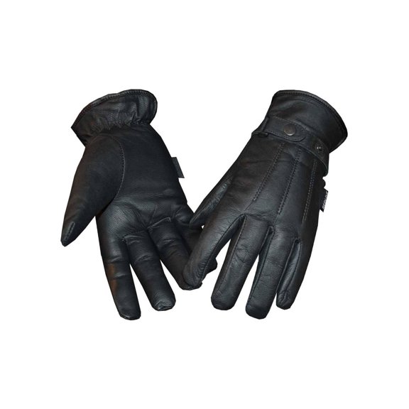 Redline Womens Fleece Gator Lining Full-Finger Leather Gloves, Black GL-25 (2XL)