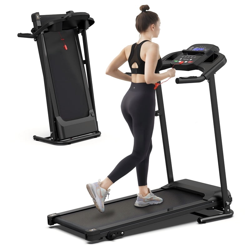 Redliro Folding Treadmill with 2.5HP Quiet Brushless Motor, Compact Running Machine for Home, LCD Display, Heart Rate Monitor, 265LBS Capacity