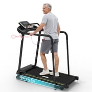 Redliro Senior Treadmill with Long Side Handrails, 300lbs Capacity, LED Display & Heart Rate Sensor, Safe Walking Treadmill for Elderly