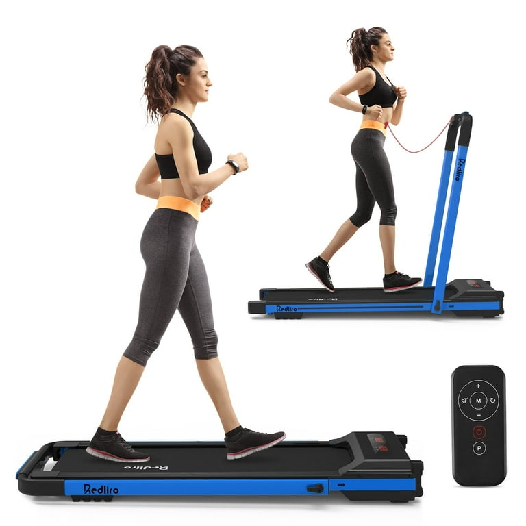 Redliro Under Desk Folding Treadmills 2 in 1 Walking Running Machine for Home Office 2.25HP 220 lbs Blue