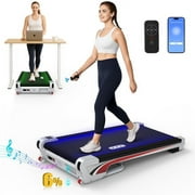 Redliro Under Desk Walking Pad with LED Display, Bluetooth & 6% Incline, Portable Treadmill for Home Office