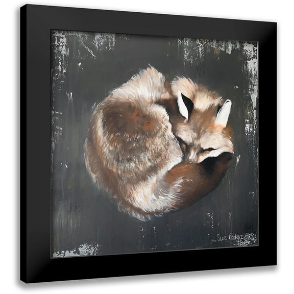 Redman, Suzi 12x12 Black Modern Framed Museum Art Print Titled - Sleeping Fox No. 11