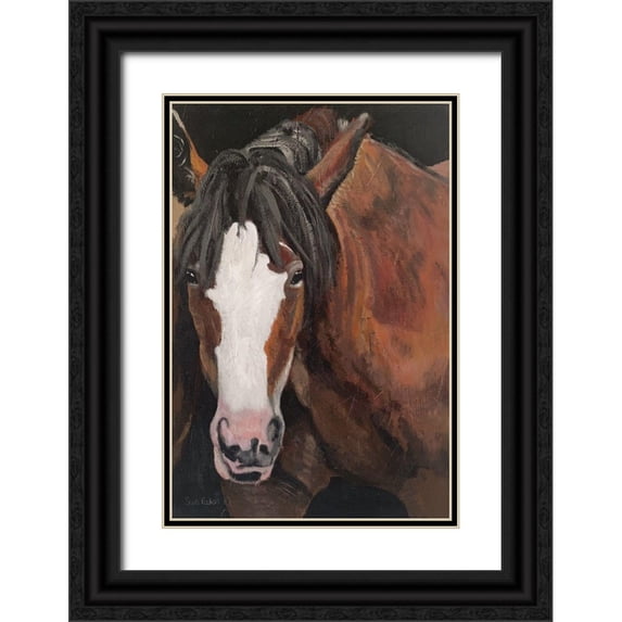 Redman, Suzi 13x18 Black Ornate Wood Framed with Double Matting Museum Art Print Titled - Horse Portrait I