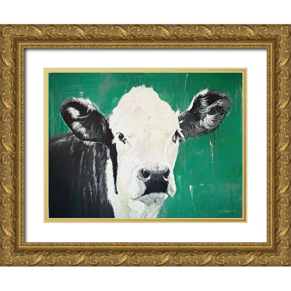 Redman, Suzi 24x19 Gold Ornate Wood Framed with Double Matting Museum Art Print Titled - Out to Pasture