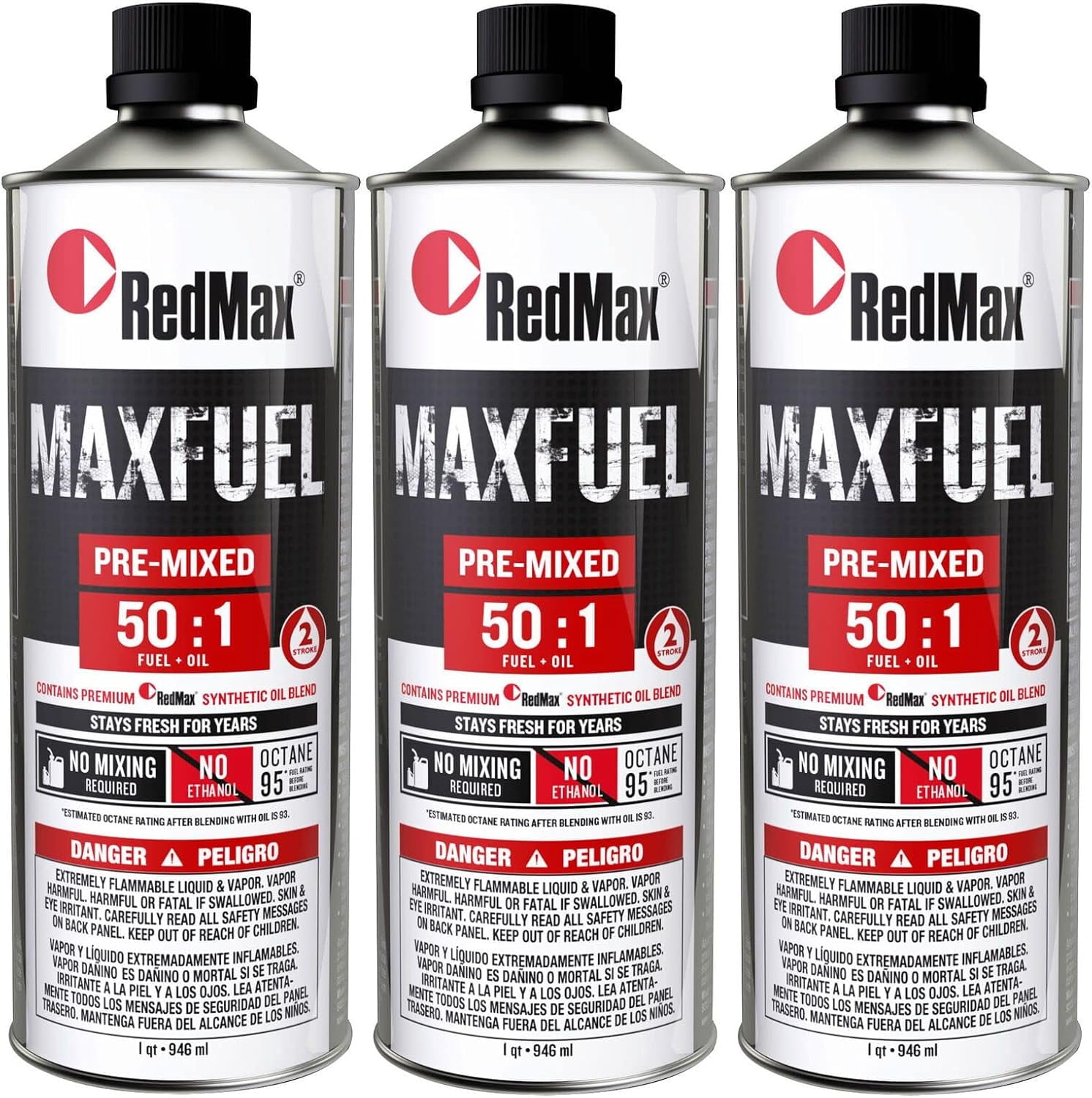 Redmaxx 581158801 PreMixed 501 Fuel Oil 3 Quart Pack 2Cycle Engines