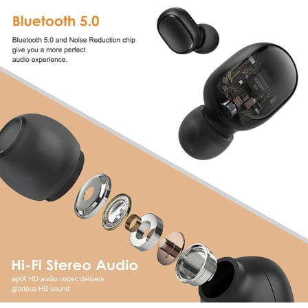 Redmi Airdots 2, Bluetooth 5.0 Wireless Headphones, Wireless Earbuds, Hands-free Stereo Headphones with Microphone