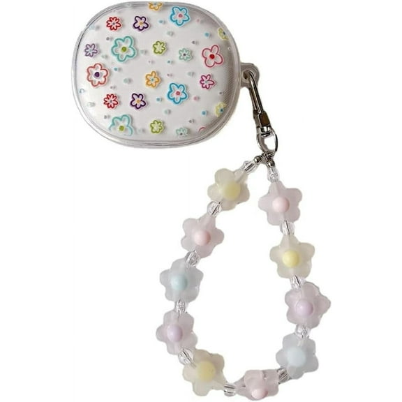 for Redmi Buds 4 lite Earphone Protective Cover,Cute Design Soft TPU Protective Crystal Clear Transparent Case with Bracelet Lanyard for Girls Women (Floret)