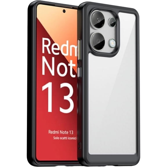 for Redmi Note 13 4G Phone Case, with Lightweight and high Transparency Shock Absorption Protection, TPU Material for Comfortable Touch, Screen Camera for high Protection, (Black)