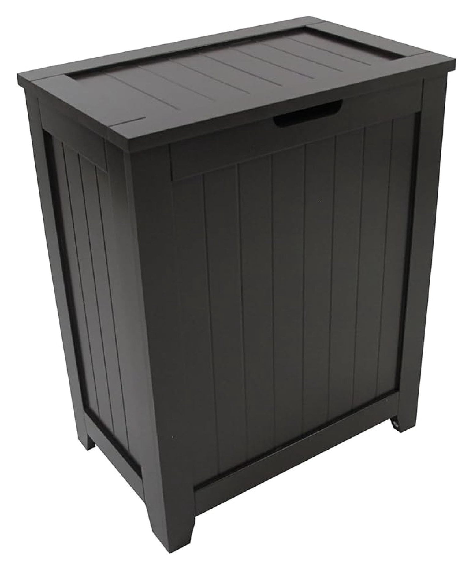 Redmon 18'' x 11.25'' x 23.25'' Contemporary Country Wainscot Style Wooden Clothes Hamper for Bedroom, Bathroom, and Laundry Room, Espresso
