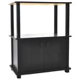 thumbnail image 1 of Redmon Freestanding 3-Shelf Storage Double Door Floor Cabinet, Espresso Woodgrain, 1 of 11
