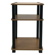 Redmon 3-Tier Shelf Side Table - Lightweight Freestanding Storage Unit - Oak Woodgrain