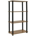 Redmon 4 Tier Open Shelf, Woodgrain, Particle Board, Adult Use, No
