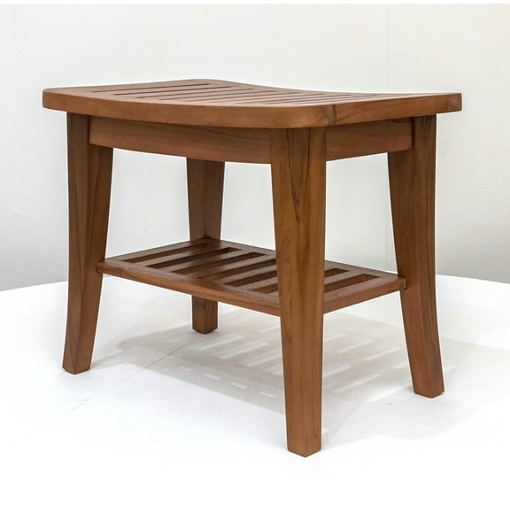 Redmon 5334 Genuine Teak 20" Height x 13" Depth Bench, Natural Woodgrain Smooth Finish