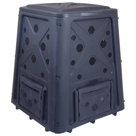 Redmon 65 Gallon Black Plastic Compost Bin with Air Vents