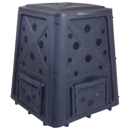 Redmon 65 Gallon Black Plastic Compost Bin with Air Vents