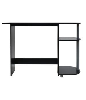 Redmon Wooden Computer Desk - Black Woodgrain Finish - Black